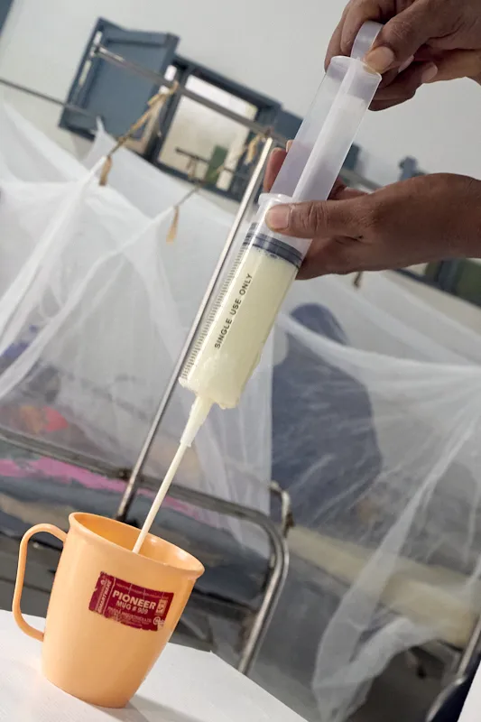 Therapeutic milk usually given to severely malnourished children admitted at the stabilization centre.