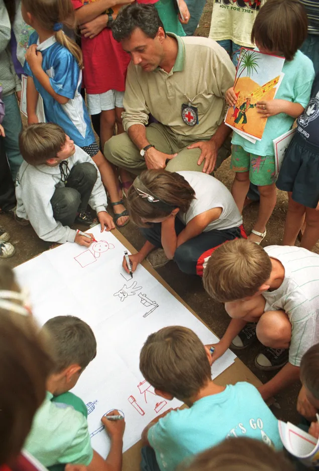 Landmine awareness campaign.