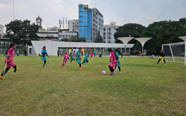 Twenty-eight young footballers with disabilities took part in intensive training as Bangladesh launched its first Junior Amputee Football Programme.