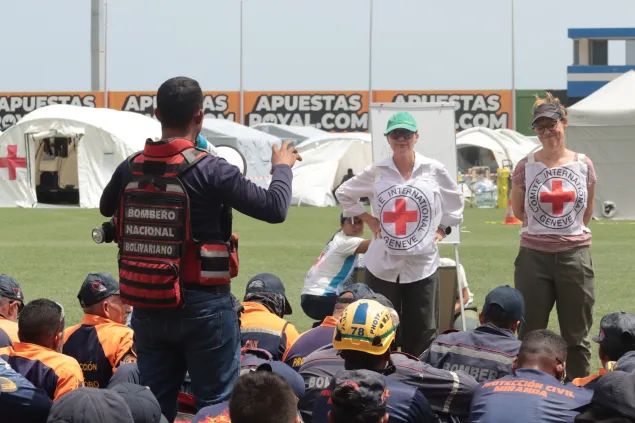 El CICR ofreció recomendaciones para el manejo, recuperación y registro de cadaveres a los equipos de bomberos y protección civil. También entregó equipos de protección personal para los rescatistas