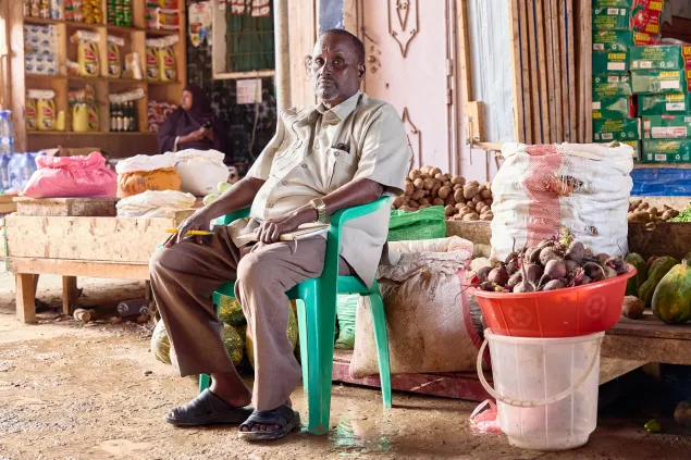 Ali Isse, a trader in Jamaame market