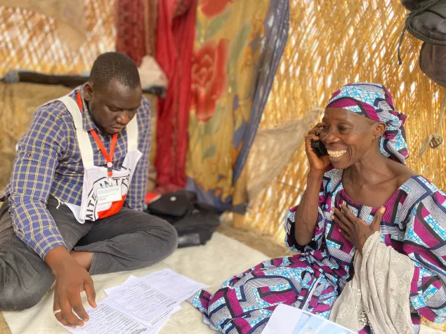 A relative of a missing person, receiving call from a lost family member