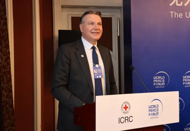Boris Kelecevic, Acting Head of the ICRC Regional Delegation for East Asia, at World Peace Forum in Beijing.