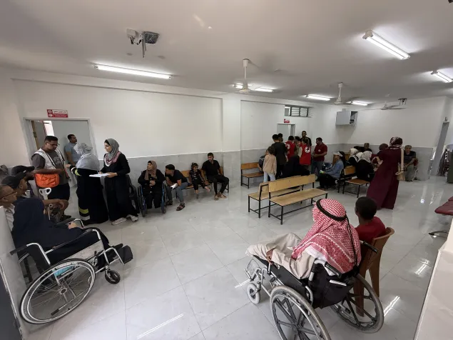 The PRCS’s Dr Fathi Arafat Primary Health Care Centre in Deir al-Balah, where the ICRC renovated and upgraded the ground-floor reception area and the second floor.