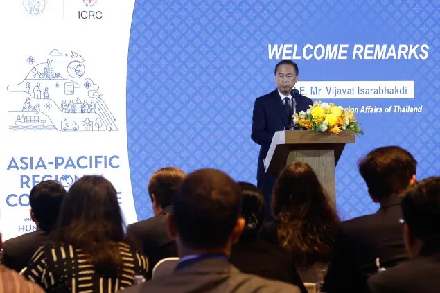 H.E. Mr Vijavat Isarabhakdi, Vice Minister for Foreign Affairs, Thailand, emphasized the region’s unique position and reaffirmed Thailand’s commitment to promoting regional dialogue on IHL.