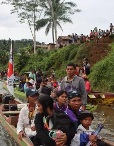 Boat ride to a remote conflict-affected community in Agusan del Sur, Philippines