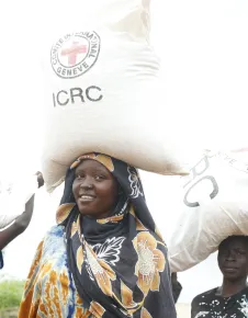 South Sudan. More than ten thousand people who have fled armed conflict in Sudan receive food and essential household items from the ICRC. 