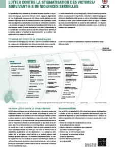 Lutter contre la stigmatisation des victimes/survivant e s de violences sexuelles