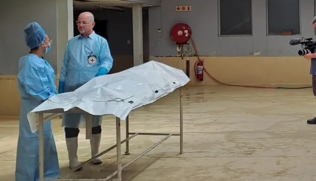 Image a recording of an examination in a mortuary