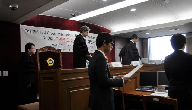 Seoul, Kyunghee University Law School. Moot court competition on international humanitarian law. Competition organized jointly by the law school, the Republic of Korea National Red Cross and the International Committee of the Red Cross.