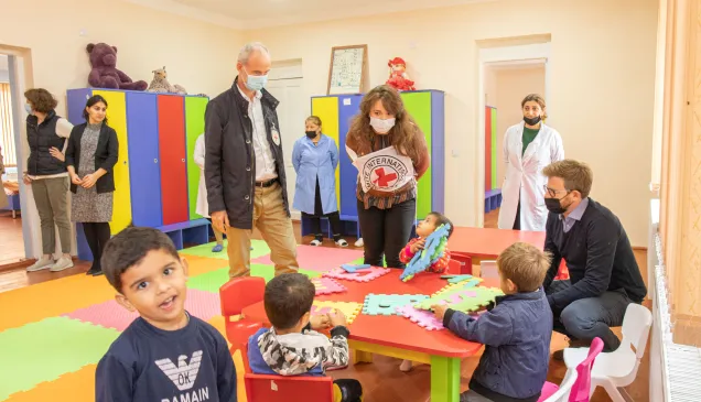 Gilles Carbonnier, ICRC vice-president, visited a school in Aghdam district, Azerbaijan.