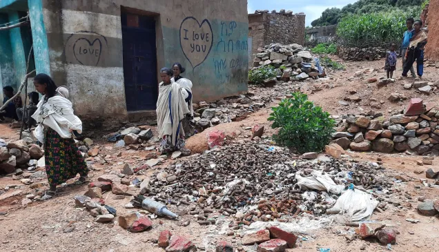 Unexploded remnants of war and  Weapon Contaminated village  called Newi in Tigray, Ethiopia.  September, 202