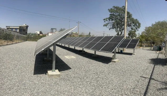 Solar panels installed at six boreholes in Kabul to ensure a more stable supply of clean water to residents.
