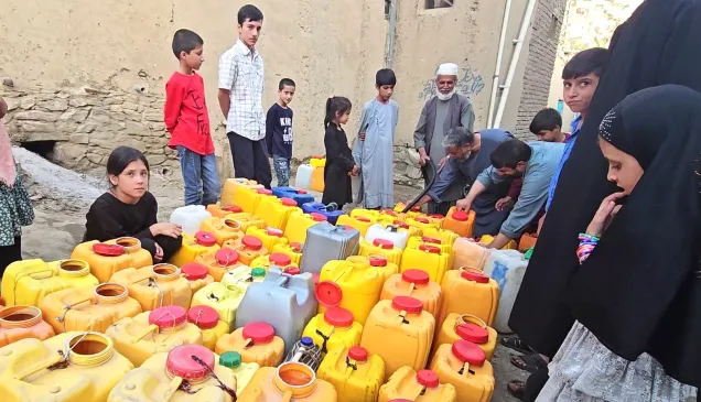 Many in Afghanistan, mainly women and children, are forced to travel far from their homes to fetch water