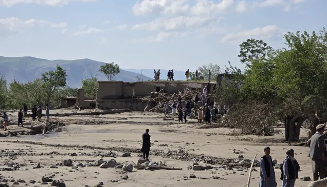The aftermath of a devastating flash flood in Burka district, Baghlan province
