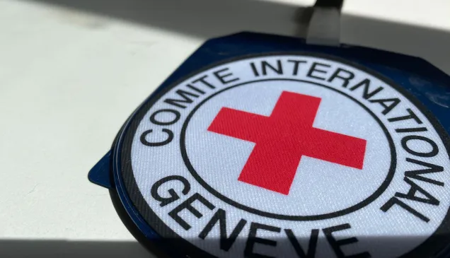 ICRC Emblem badge perspective