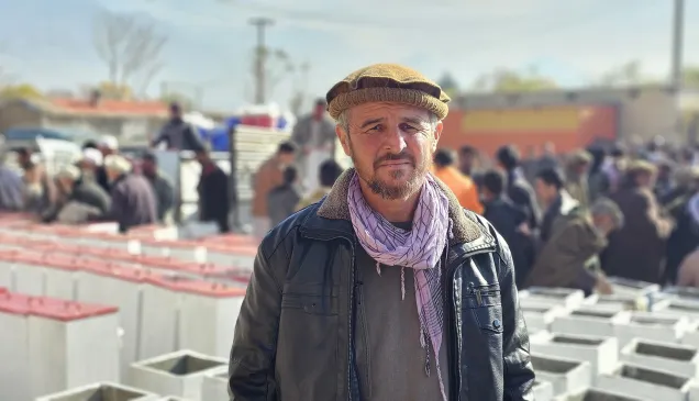 Mohmmad Kazem, whose family previously relied on unsafe water sources, received a bio-sand filter