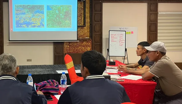 Participants in the training of trainer course for community volunteers that the ICRC delivered in Myanmar.