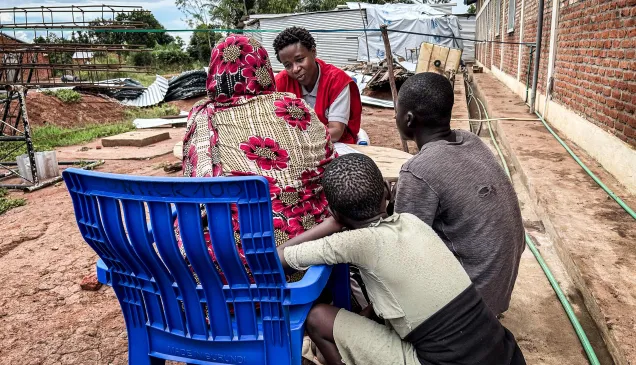 Noemie Niyongere, at ICRC Protection of Family Links program, is registering separated families Noemie Niyongere, at ICRC Protection of Family Links program, is registering separated families