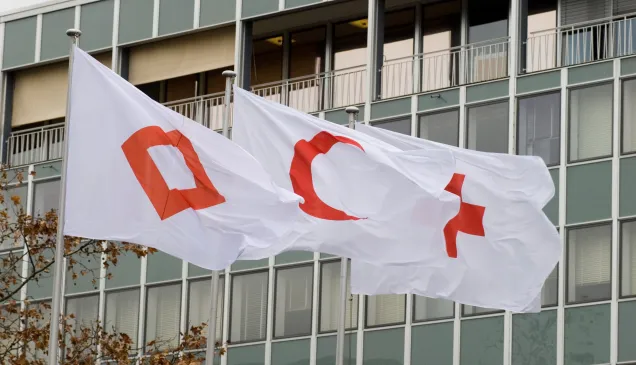 The Red Cross, Red Crescent and Red Crystal flags