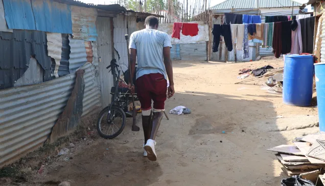 Musa Ali learning to walk again