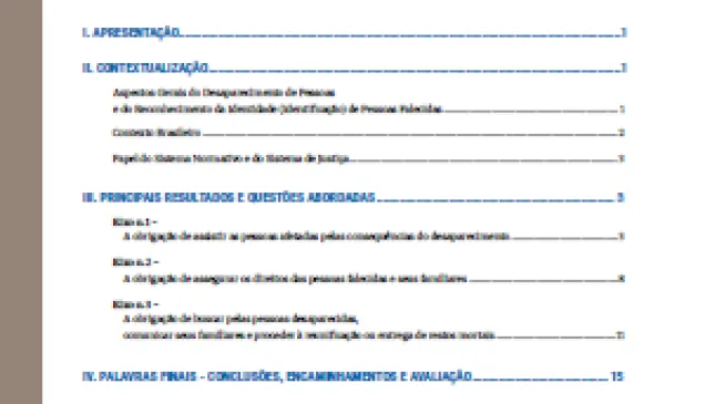 Capa do relatório