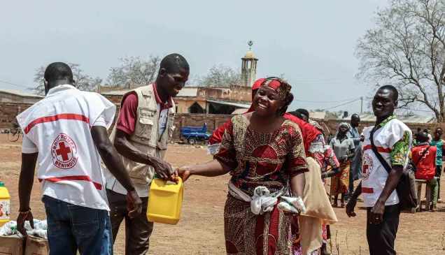 Bénéficiaire lors d'une distribution de semence à Proga, au Bénin.