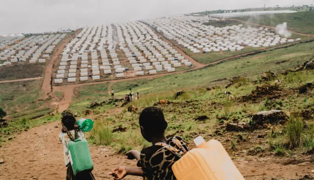 Vue partielle du camp des réfugiés congolais de Busuma à l'est du Burundi