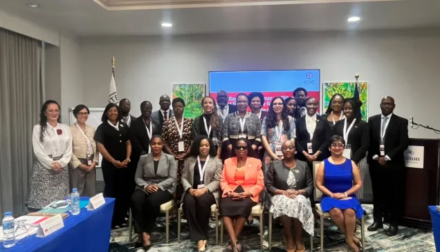 Represtantes del CICR y los paises de CARICOM en el encuentro.