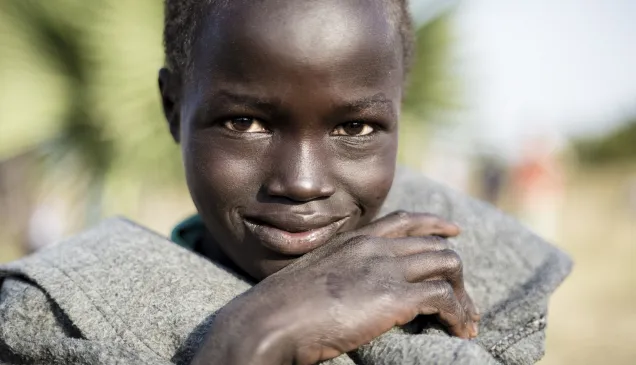 Child during ICRC food distribution in Leer. 