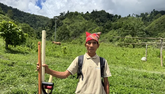 Tuding, a farmer, recalled the displacement he and his community experienced in March 2026.