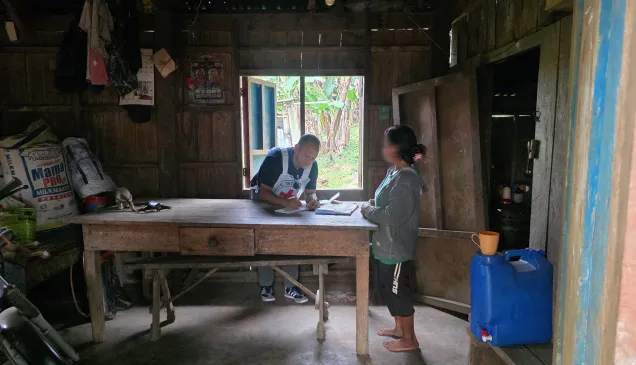 Von with a resident in Negros