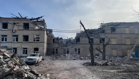 Damaged Selydove City Hospital in Donetsk Region, Ukraine. ICRC