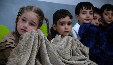 Children in the safer room