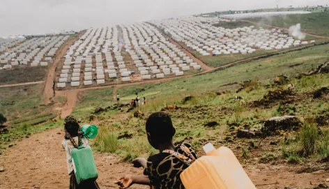 Vue partielle du camp des réfugiés congolais de Busuma à l'est du Burundi