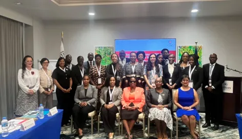 Represtantes del CICR y los paises de CARICOM en el encuentro.