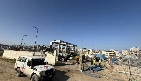 Damaged during the conflict, the Al-Wafiya Pumping Station is a critical part of Khan Younis’s sanitation network. 