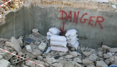 Deactivated cluster sub-munition in South Lebanon, Sadikine village.