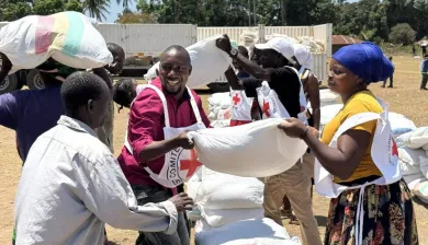 In a community in the district of Muidumbe, northern Mozambique, Cabo Delgado province, the ICRC assisted thousands of people with seeds and farming tools.