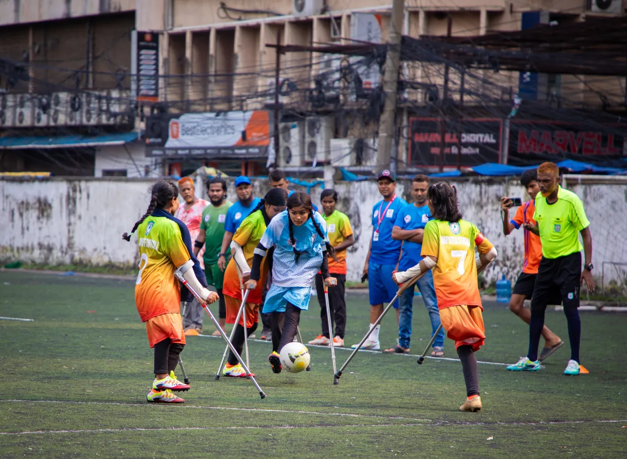 Bangladesh women’s Amputee Football training camp. ICRC