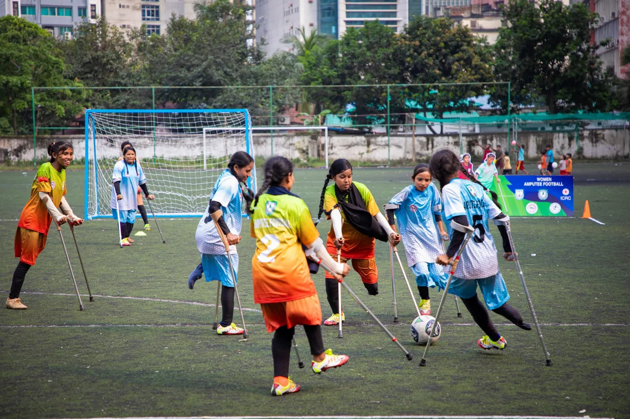 Bangladesh women's amputee football training camp. ICRC