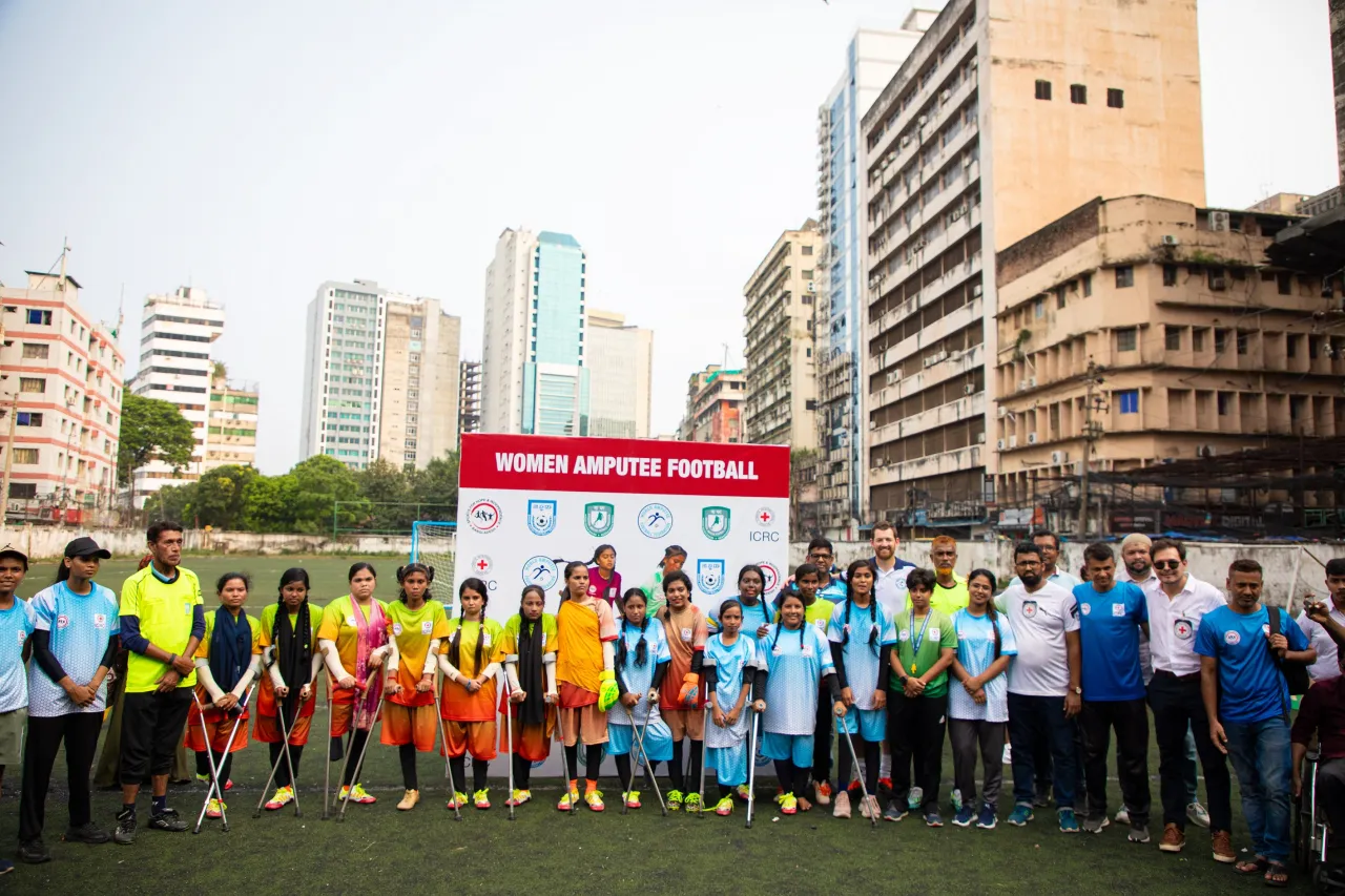 Bangladesh women's amputee football launch ceremony. ICRC