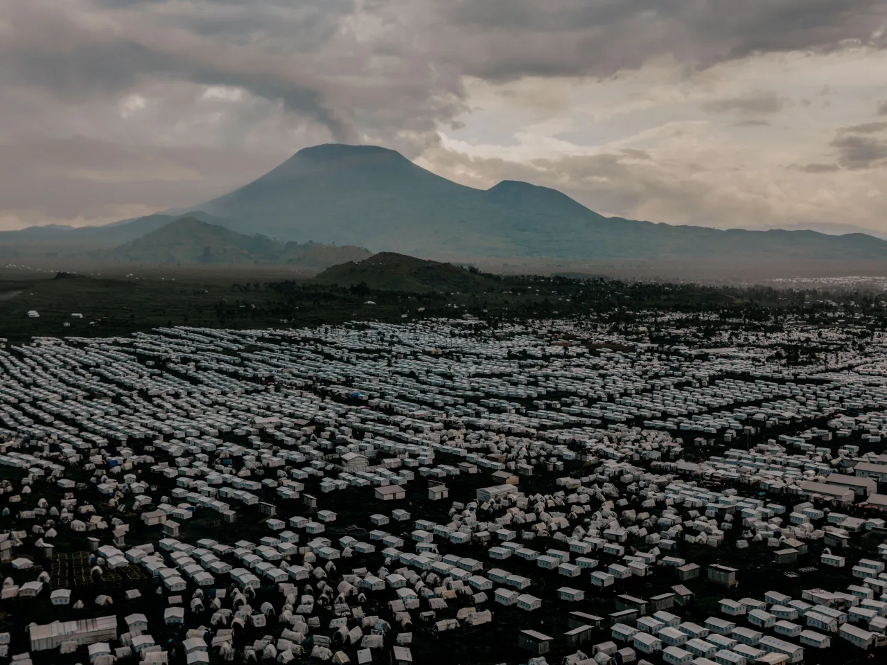 El campamento de Lushagala, hogar de más de 10.000 civiles desplazados. 