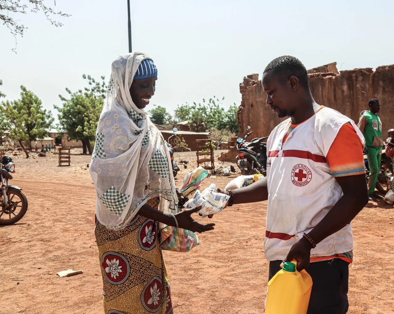 Bénéficiaire lors d'une distribution de semence à Proga, au Bénin.