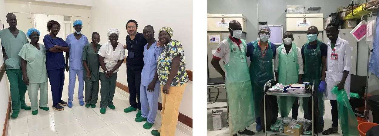Dr. Aktham Al-Farnawani with his colleagues.
