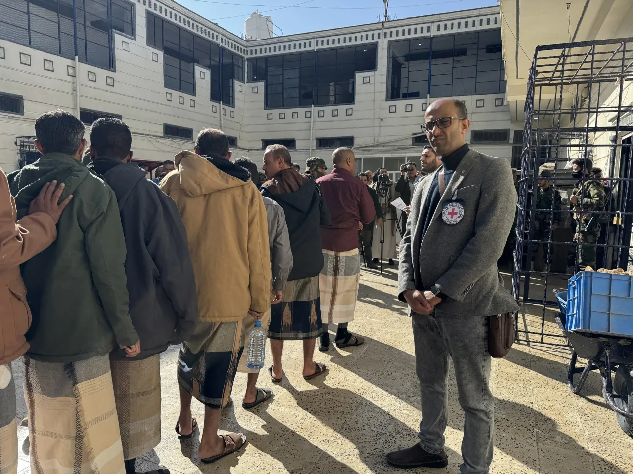 153 detainees released with the support of the ICRC in Sana'a, Yemen.