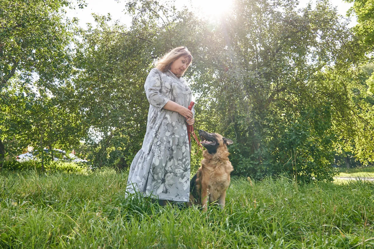 Tatiana with her dog
