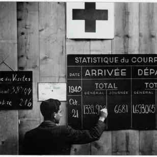 War 1939-1945. Central Agency for Prisoners of War. National services, mail service. Statistics.