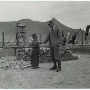 Korean War 1950-1953. Koje-Do. Enclosure no. 7. A young prisoner of war at the laundry.