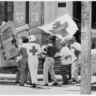 Evacuation of the injured in Guatamala City